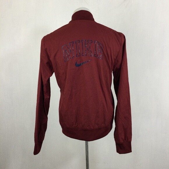 Nike Womens Varsity Style Light Windbreaker Jacket Burgundy Red Small AR3763-677 - Picture 10 of 16